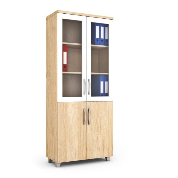 190 cm Yarım Camlı Kapaklı Dosya Dolabı