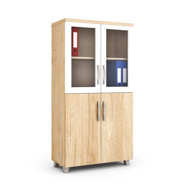 155 cm Yarım Camlı Kapaklı Dosya Dolabı