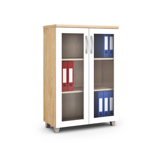 120 cm Tam Camlı Kapaklı Dosya Dolabı